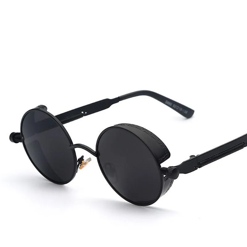 Steampunk Mirror Lens Round Sunglasses
