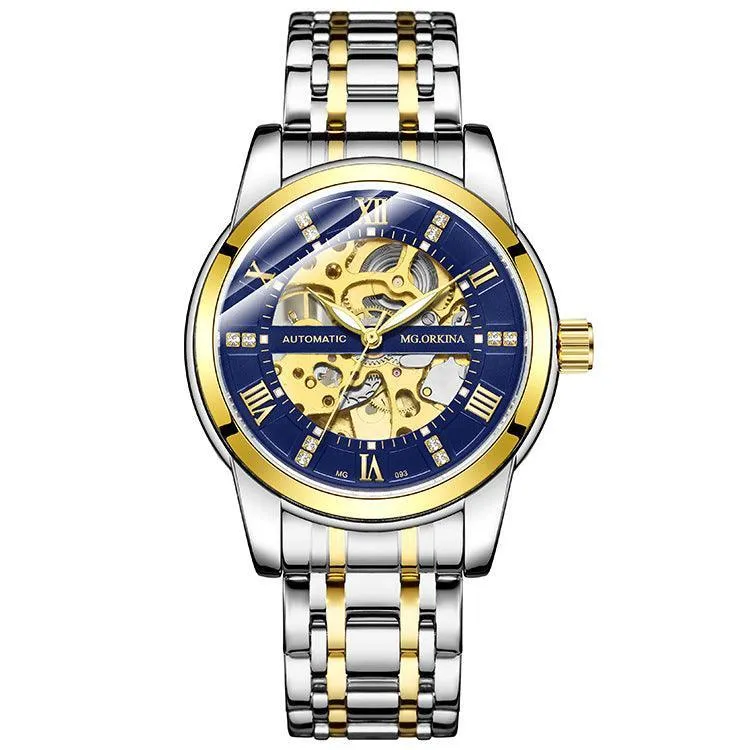 Steel Belt Mechanical Hollow Waterproof Luminous Watch
